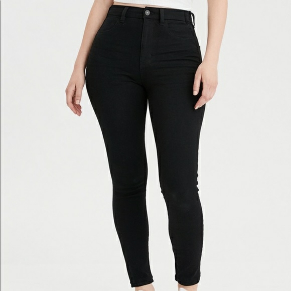 American Eagle Highest Rise Black Jeans High Waist